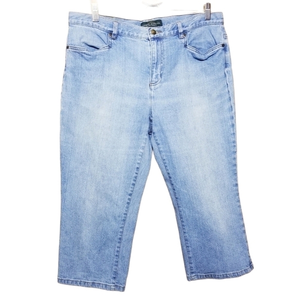 Lauren Jeans Co. | Women's Vintage Classic Light Wash Mid-Calf Jeans (Size 14) - Picture 1 of 10
